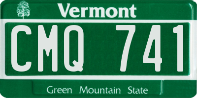 VT license plate CMQ741