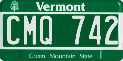 VT license plate CMQ742