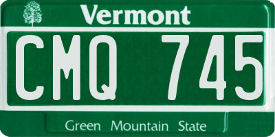 VT license plate CMQ745