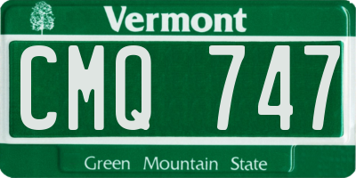 VT license plate CMQ747