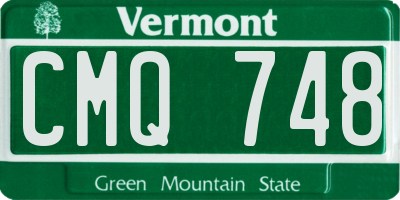 VT license plate CMQ748