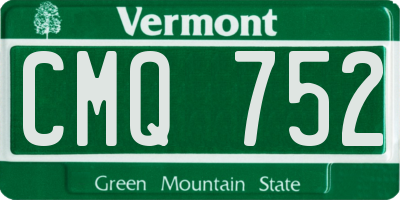 VT license plate CMQ752