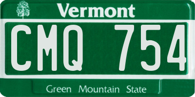 VT license plate CMQ754
