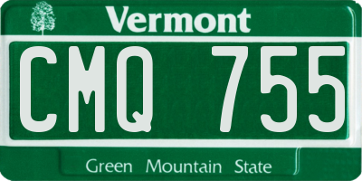 VT license plate CMQ755