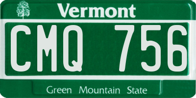 VT license plate CMQ756