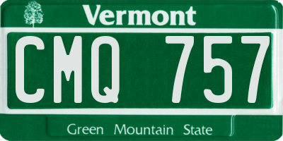 VT license plate CMQ757