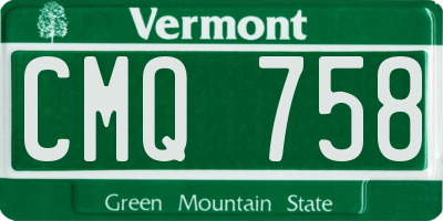 VT license plate CMQ758
