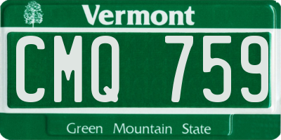 VT license plate CMQ759