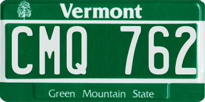 VT license plate CMQ762
