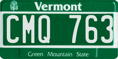 VT license plate CMQ763