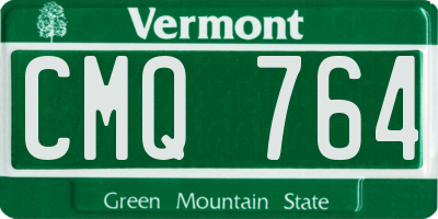 VT license plate CMQ764