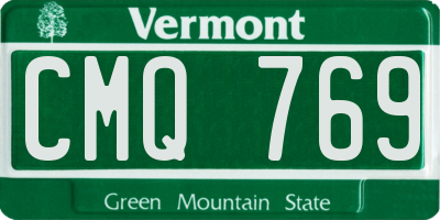 VT license plate CMQ769