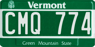 VT license plate CMQ774