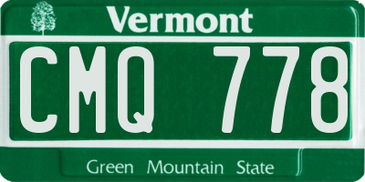VT license plate CMQ778