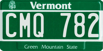 VT license plate CMQ782