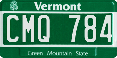 VT license plate CMQ784