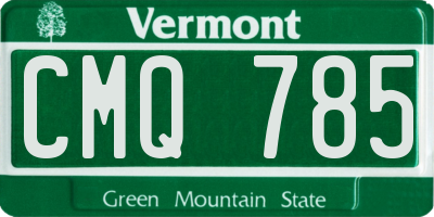 VT license plate CMQ785