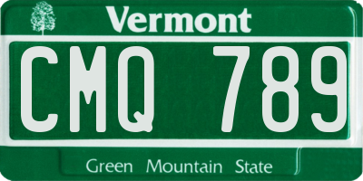 VT license plate CMQ789