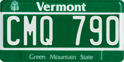 VT license plate CMQ790