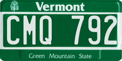 VT license plate CMQ792