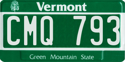 VT license plate CMQ793