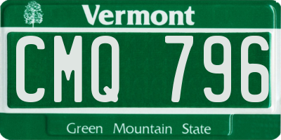 VT license plate CMQ796