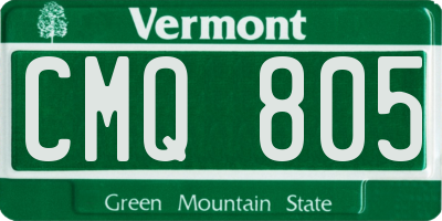 VT license plate CMQ805