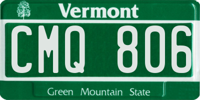 VT license plate CMQ806
