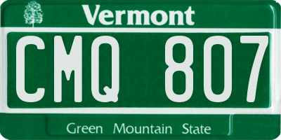 VT license plate CMQ807