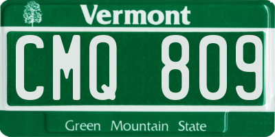 VT license plate CMQ809