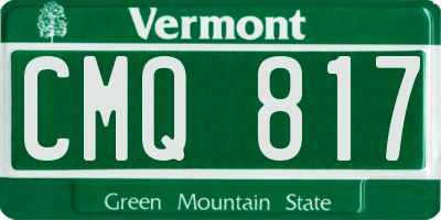 VT license plate CMQ817