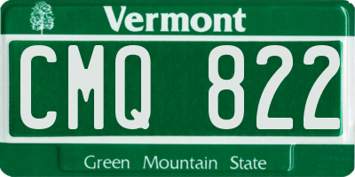VT license plate CMQ822