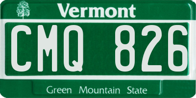 VT license plate CMQ826