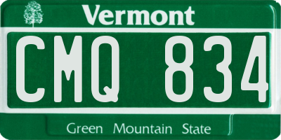 VT license plate CMQ834