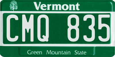 VT license plate CMQ835