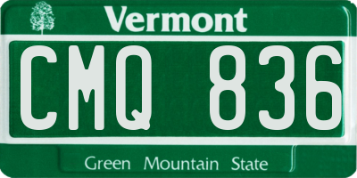 VT license plate CMQ836