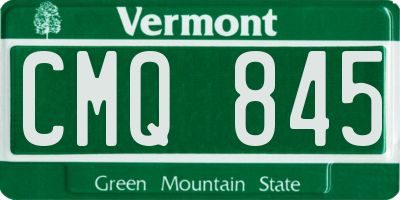 VT license plate CMQ845