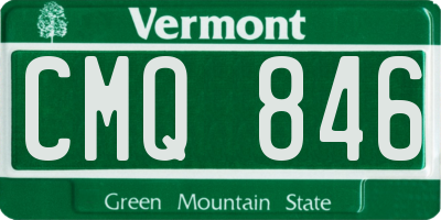 VT license plate CMQ846