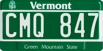VT license plate CMQ847