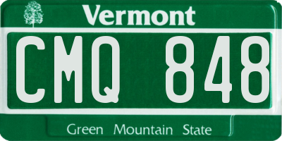 VT license plate CMQ848