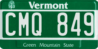 VT license plate CMQ849