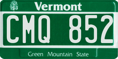 VT license plate CMQ852