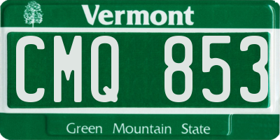 VT license plate CMQ853