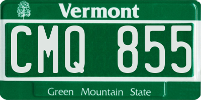 VT license plate CMQ855