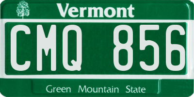 VT license plate CMQ856