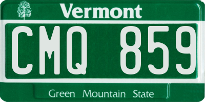 VT license plate CMQ859