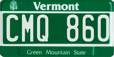 VT license plate CMQ860