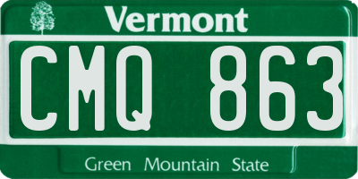 VT license plate CMQ863