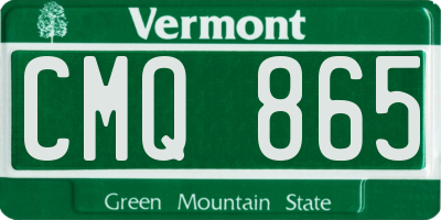 VT license plate CMQ865