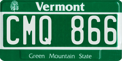 VT license plate CMQ866